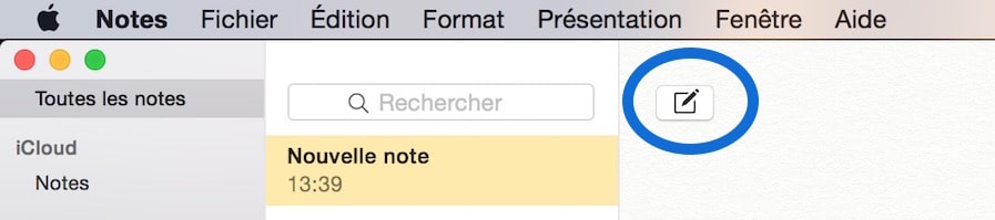 Créer un mémo sur Mac