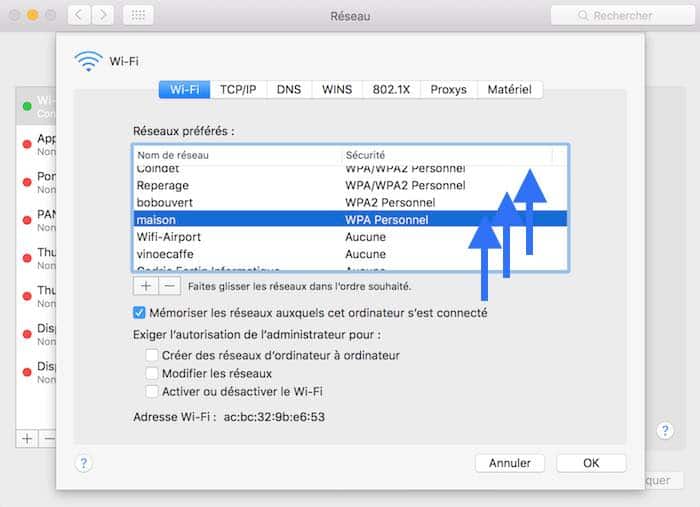 5Définissez les réseaux Wifi prioritaires sur votre Mac