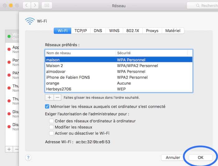 6Définissez les réseaux Wifi prioritaires sur votre Mac