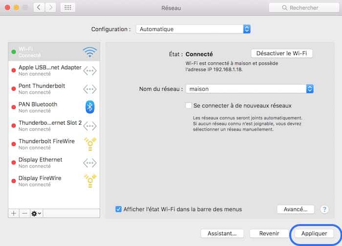 7Définissez les réseaux Wifi prioritaires sur votre Mac