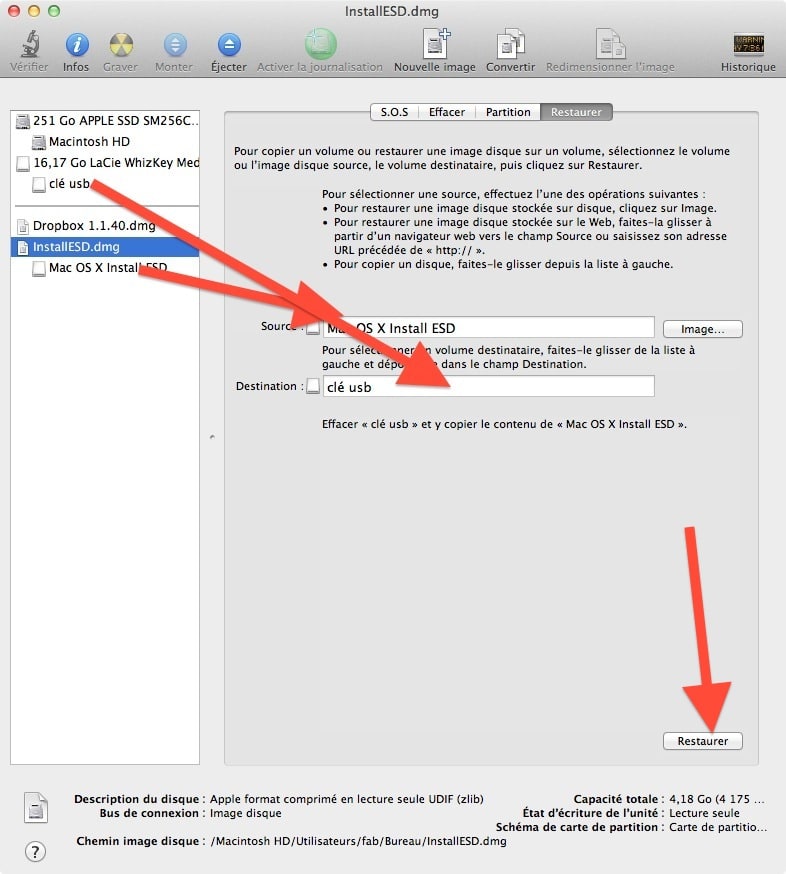 Créer une clé USB bootable macOS Sierra (10.12) : préparer une clé USB