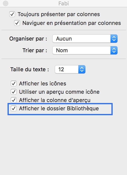 3Réactiver le dossier bibliothèque de votre Mac