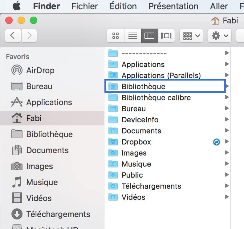 4Réactiver le dossier bibliothèque de votre Mac
