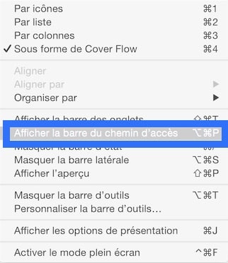 Afficher l'espace disponible dans le finder 4