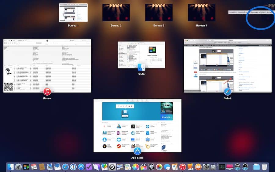 Multi bureau et le mode Plein écran sur Mac