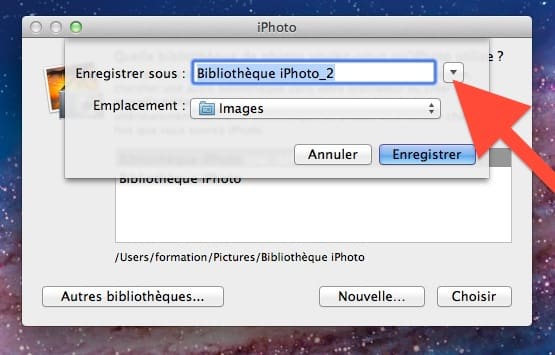 Créer une nouvelle biblio iphoto3