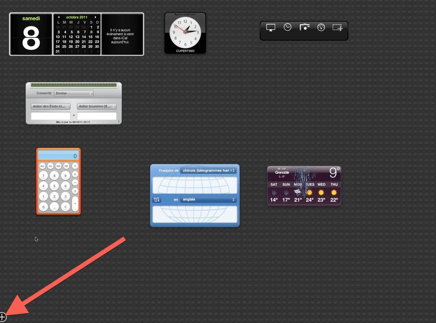Comment supprimer un Widget1 Rendez vous dans le Dashboard en appuyant sur la touche F4