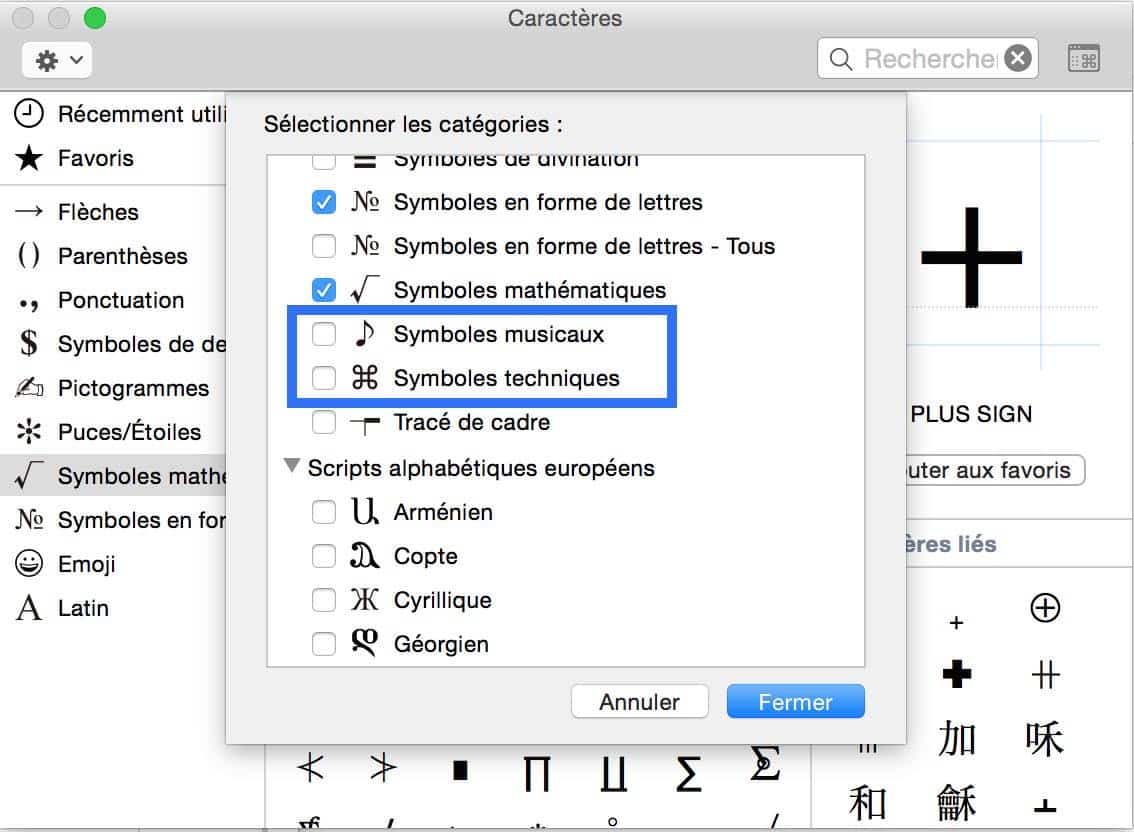 Les caractères spéciaux sur OS X 100004