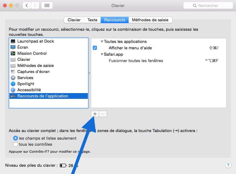 Ajouter un raccourci clavier personnalisé2