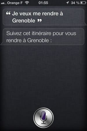 Demande d'un itineraire à Siri