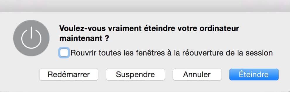 Eteindre ou redémarrer votre Mac 2