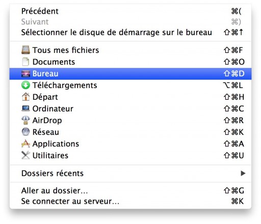 Raccourcis principaux du Finder 2