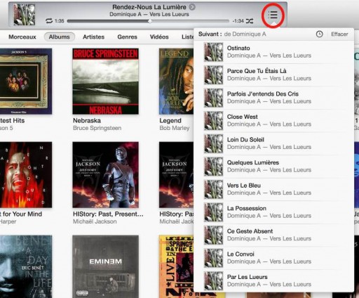 Lire une chanson dans itunes