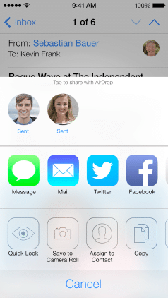 iOS 7 airdrop