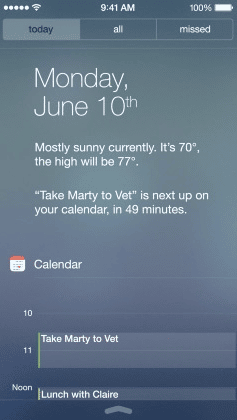 iOS 7 notification center 2