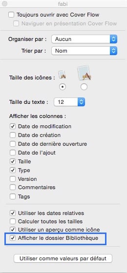 Afficher le dossier bibliothèque de votre Mac de façon permanente 3