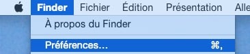 préférences du finder