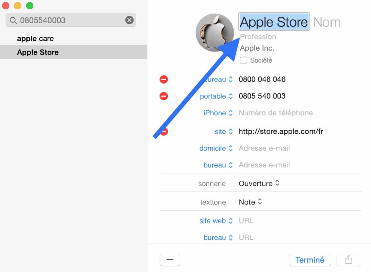 Personnaliser le carnet d'adresse de votre Mac 5