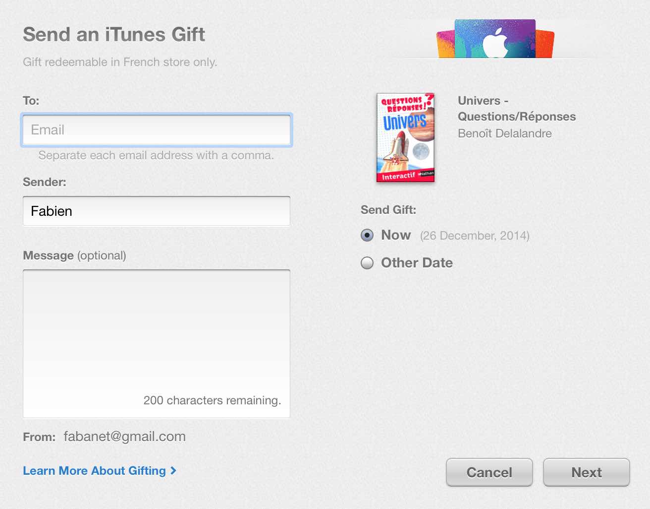 Offrir un cadeau sur iBooks Store9