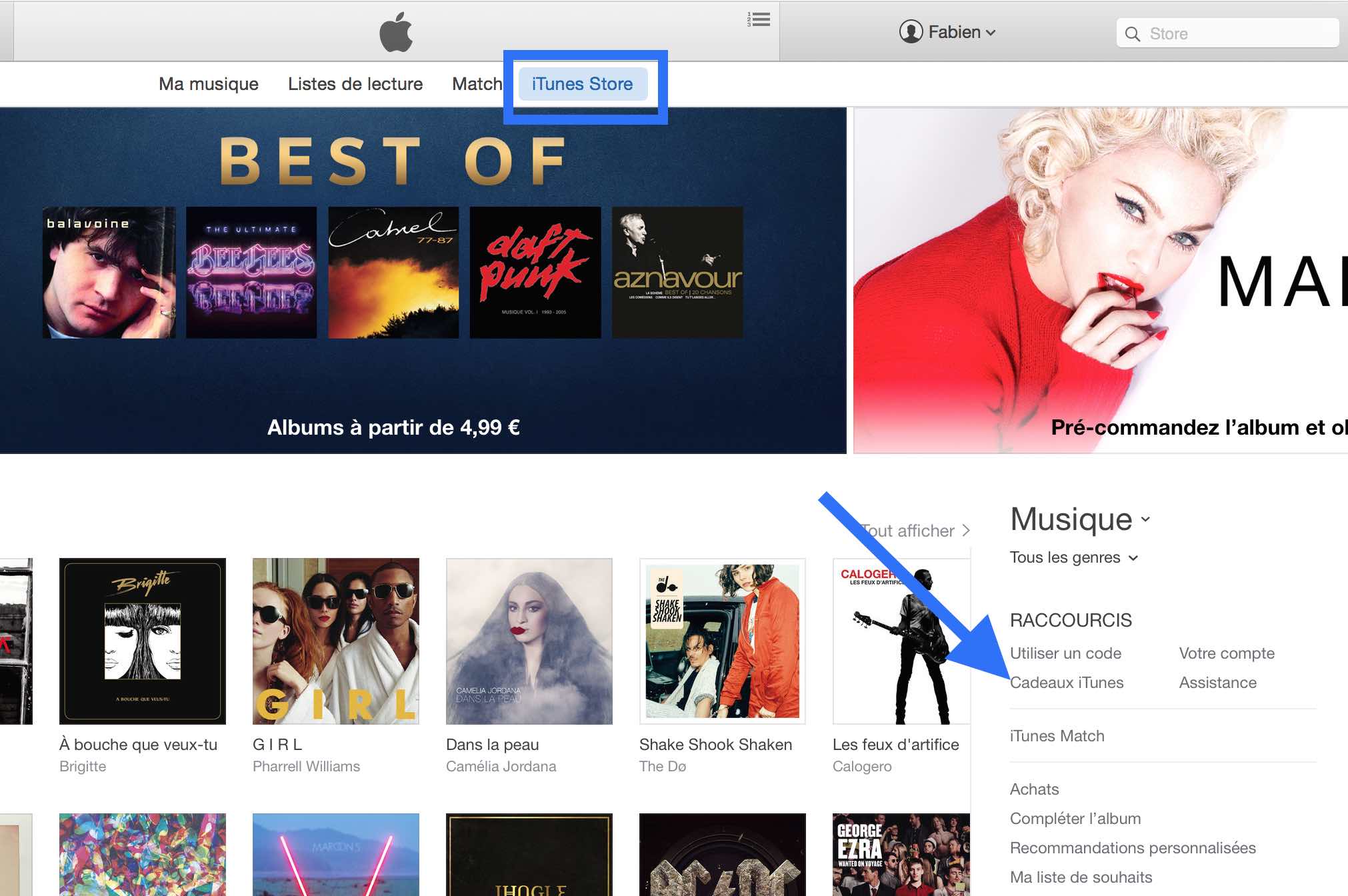 Offrir un cadeau sur iTunes Store 1