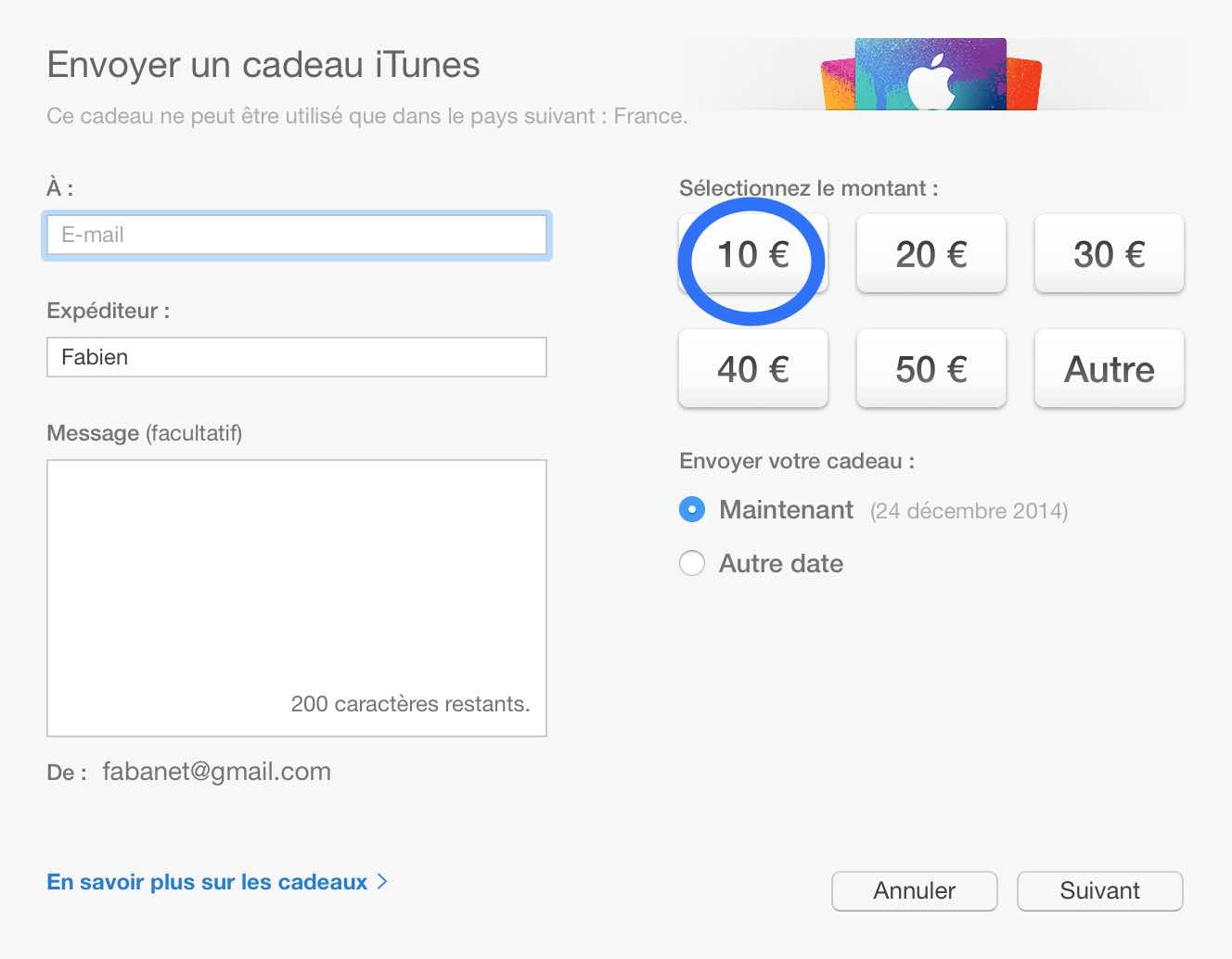 Offrir un cadeau sur iTunes Store 3