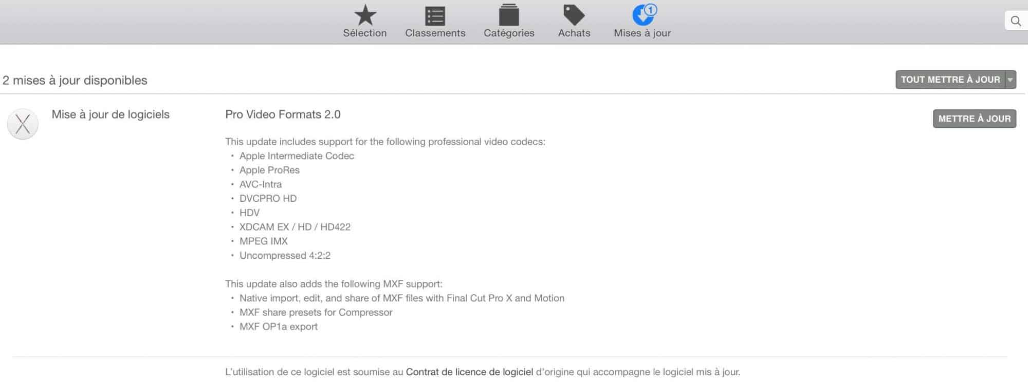 Le format MXF est désormais reconnu par Final Cut Pro X et Motion