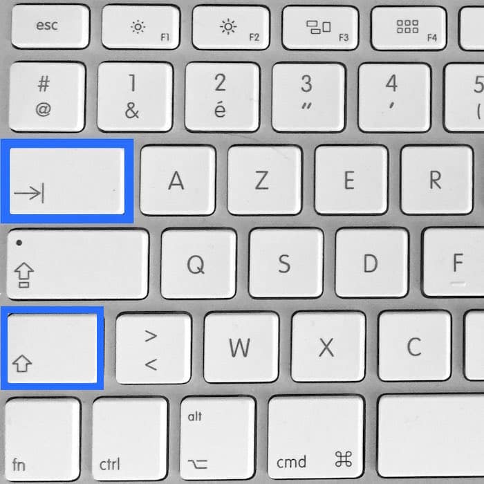 La touche Tabulation sur mac 2