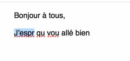 Raccourci clavier Mac pour corriger l'orthographe de vos mails2