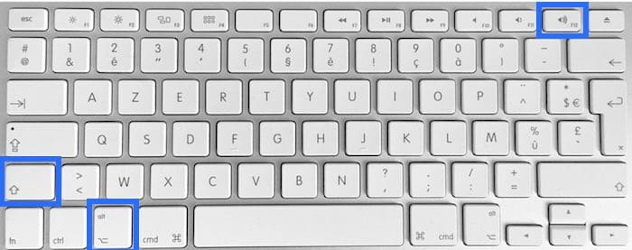 clavier Apple raccourci shift alt F12
