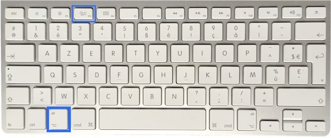 clavier Mac Apple touche F3 3