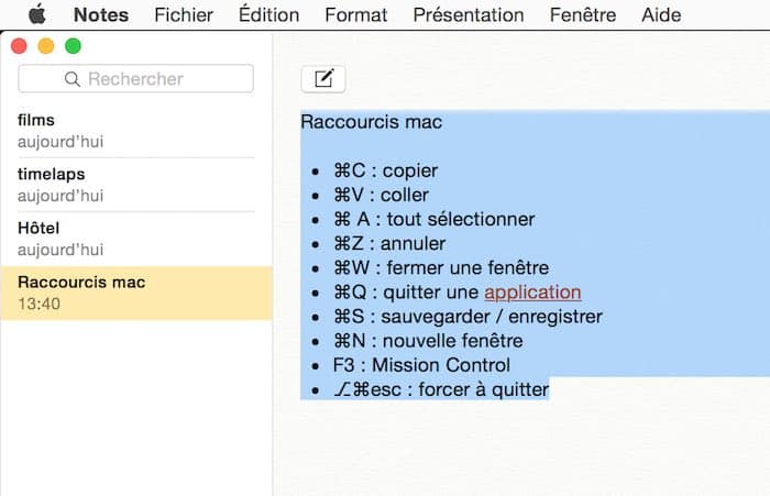 Raccourci clavier pour ouvrir la fenêtre de polices sur Mac2