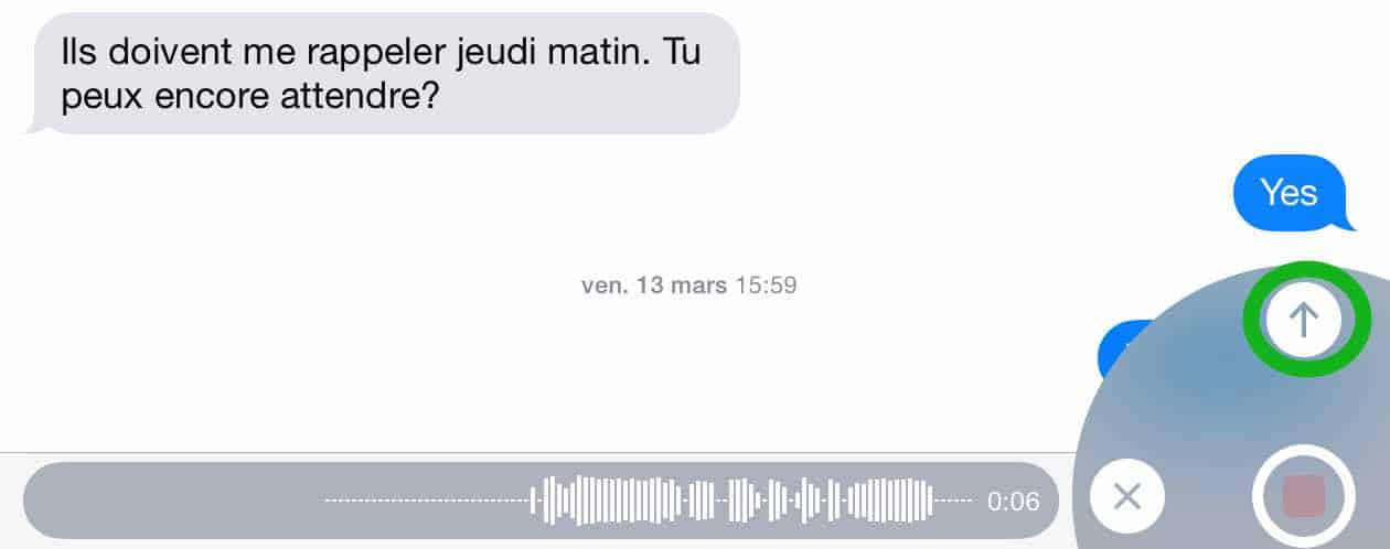 Envoyer un message audio par iMessage2