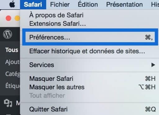 Ajouter un signet à Top Site sur Safari3