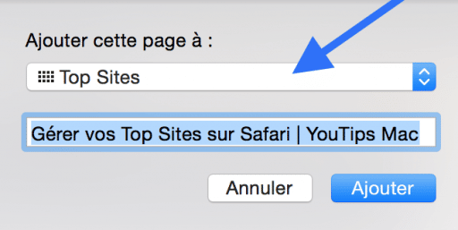 Gérer vos Top Sites sur Safari2