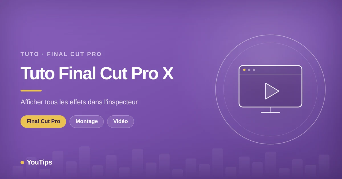 tuto final cut pro x afficher effets linspecteur