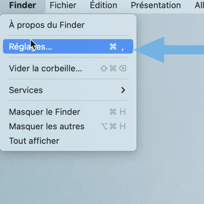 Barre latérale du Finder