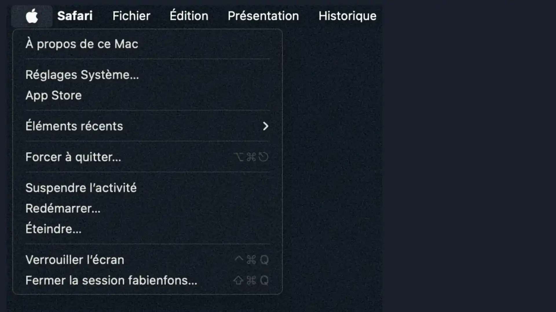 glossaire apple, forcer à quitter