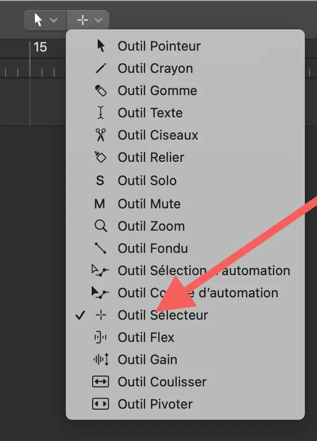 Deuxième outil de Logic Pro