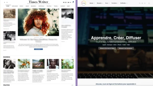 Quelles différences entre pages et articles ?
