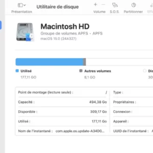 glossaire apple, utilitaire de disque