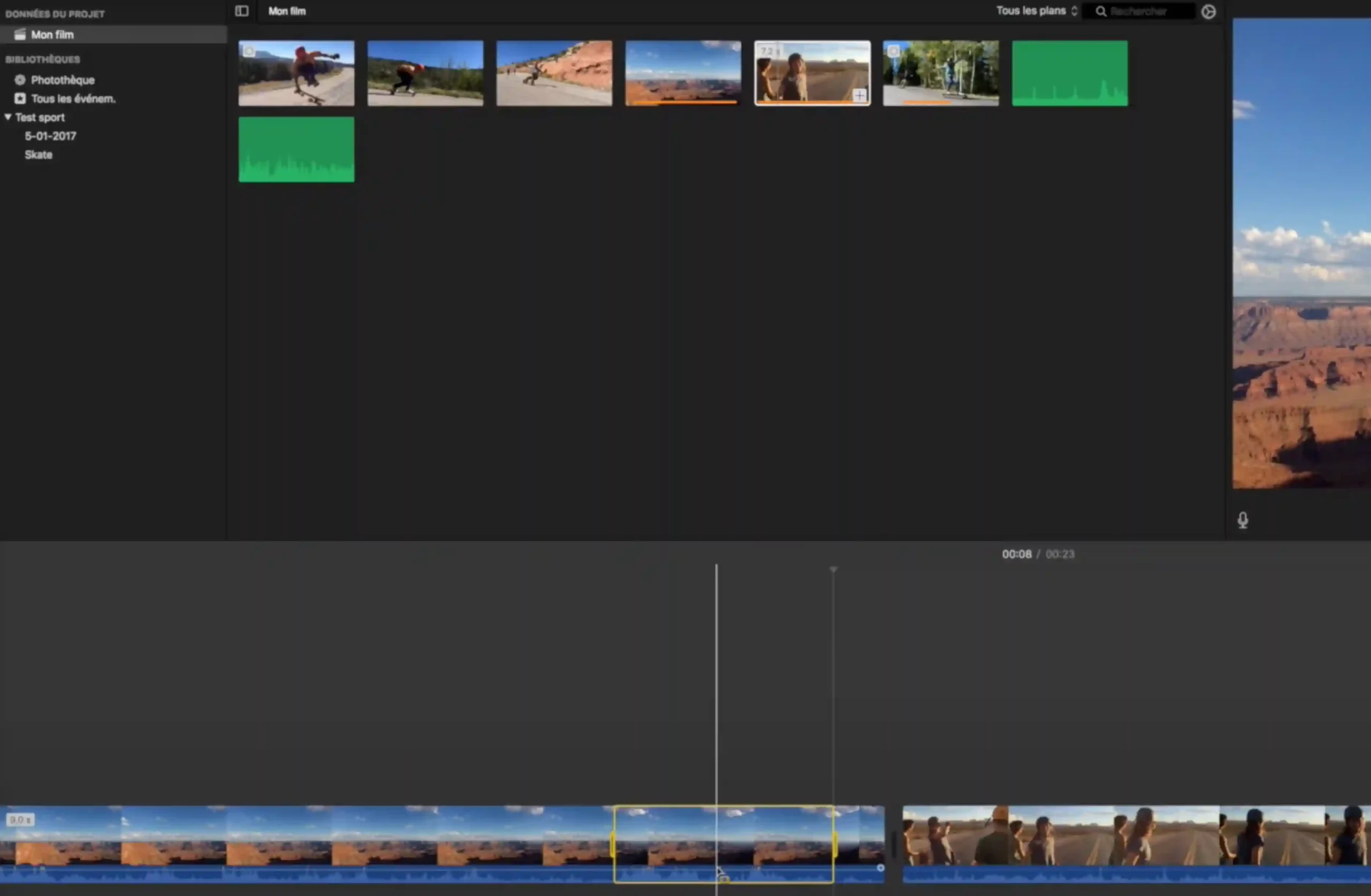 astuce imovie réduire le volume du son sur une partie d’un plan dans la timeline