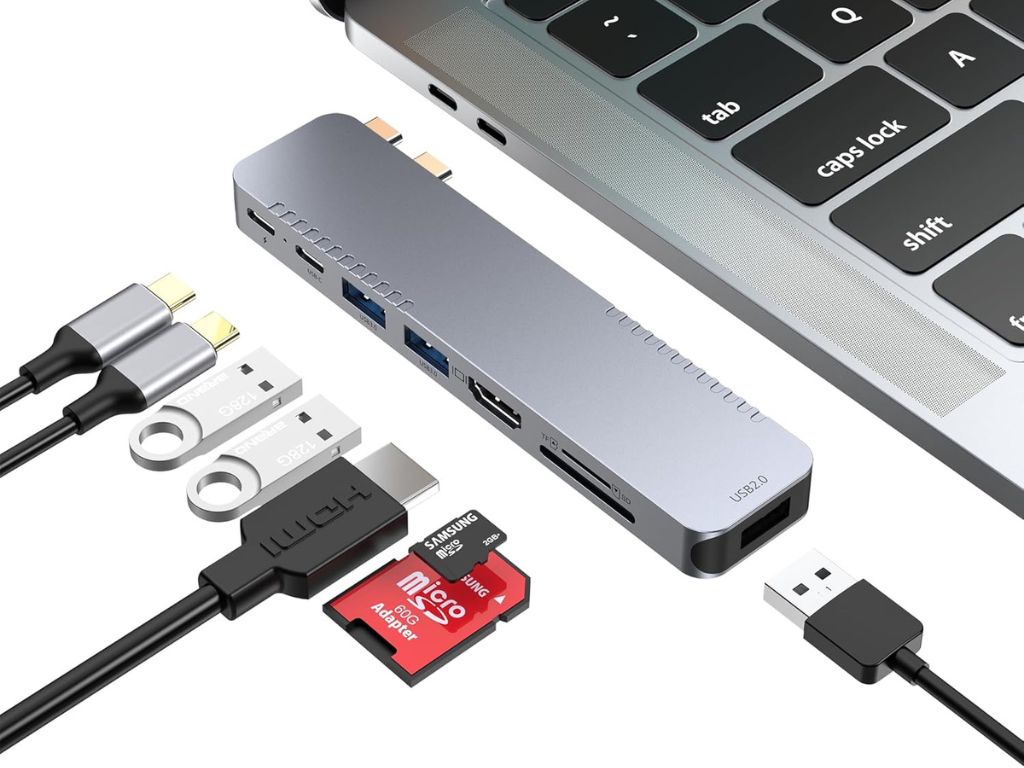 bhhb m82s hub usb c 8 en 2 pour macbook pro:air 4k