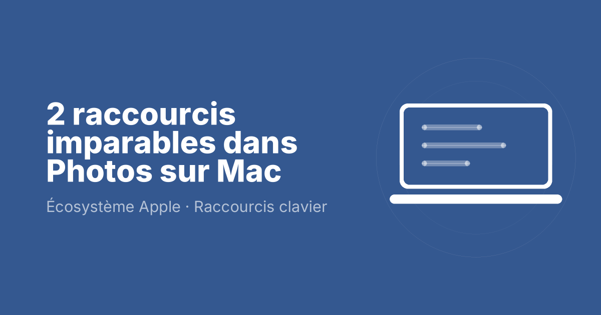 2 raccourcis imparables dans Photos sur Mac