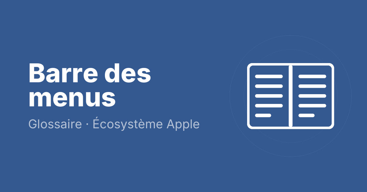 Barre des menus