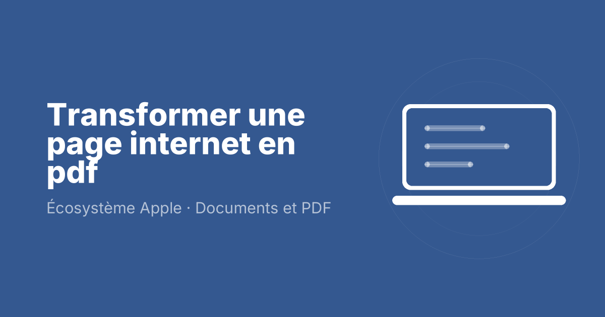 Transformer une page internet en pdf