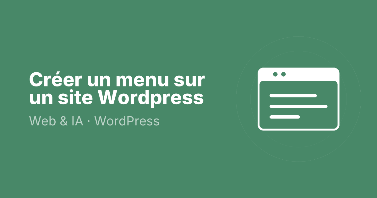 Créer un menu sur un site Wordpress
