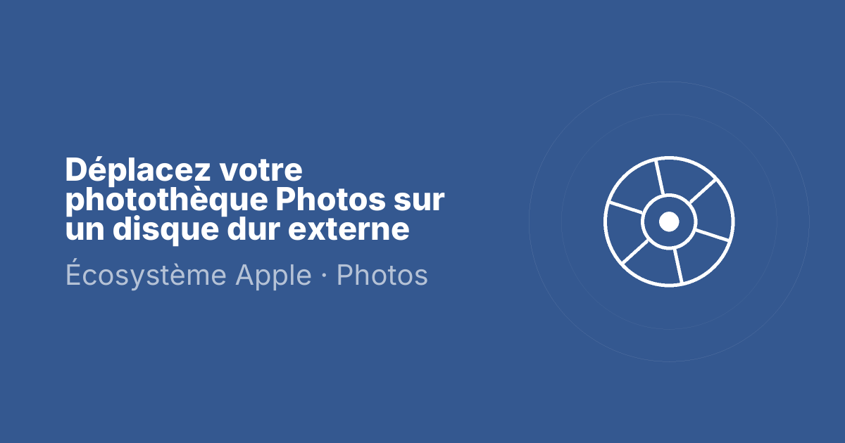 Déplacez votre photothèque Photos sur un disque dur externe