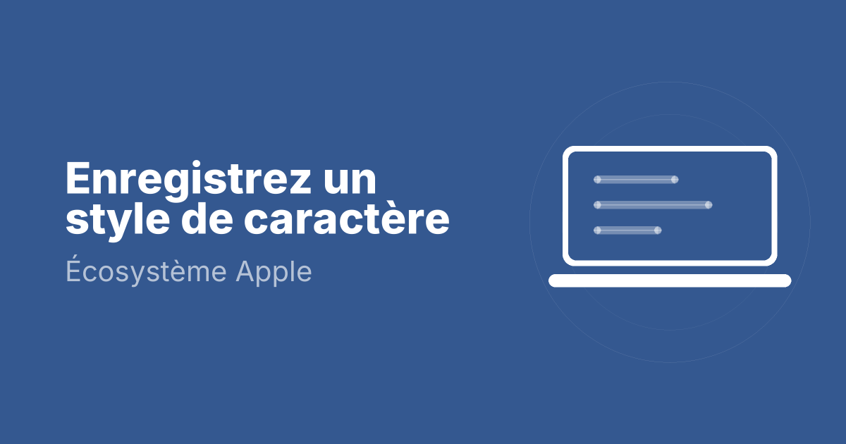 Enregistrez un style de caractère