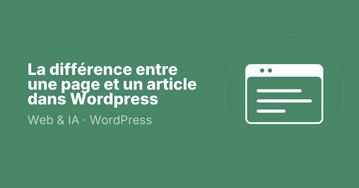 La différence entre une page et un article dans Wordpress