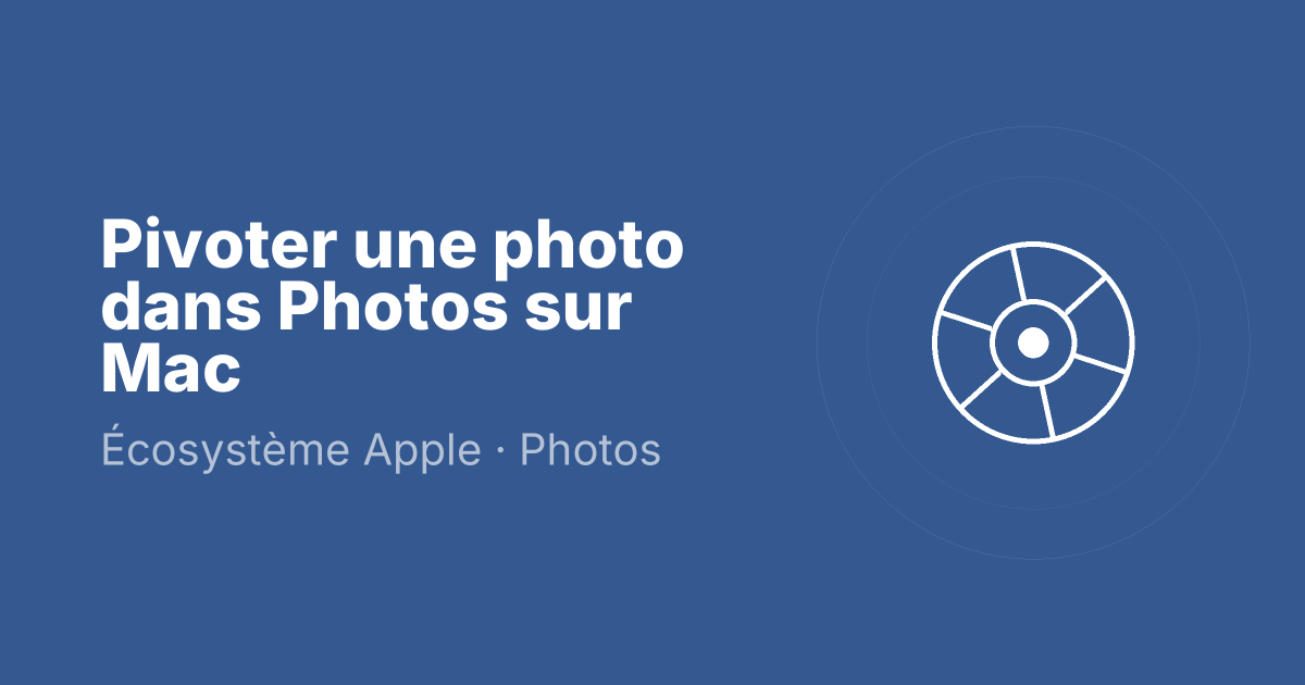 Pivoter une photo dans Photos sur Mac